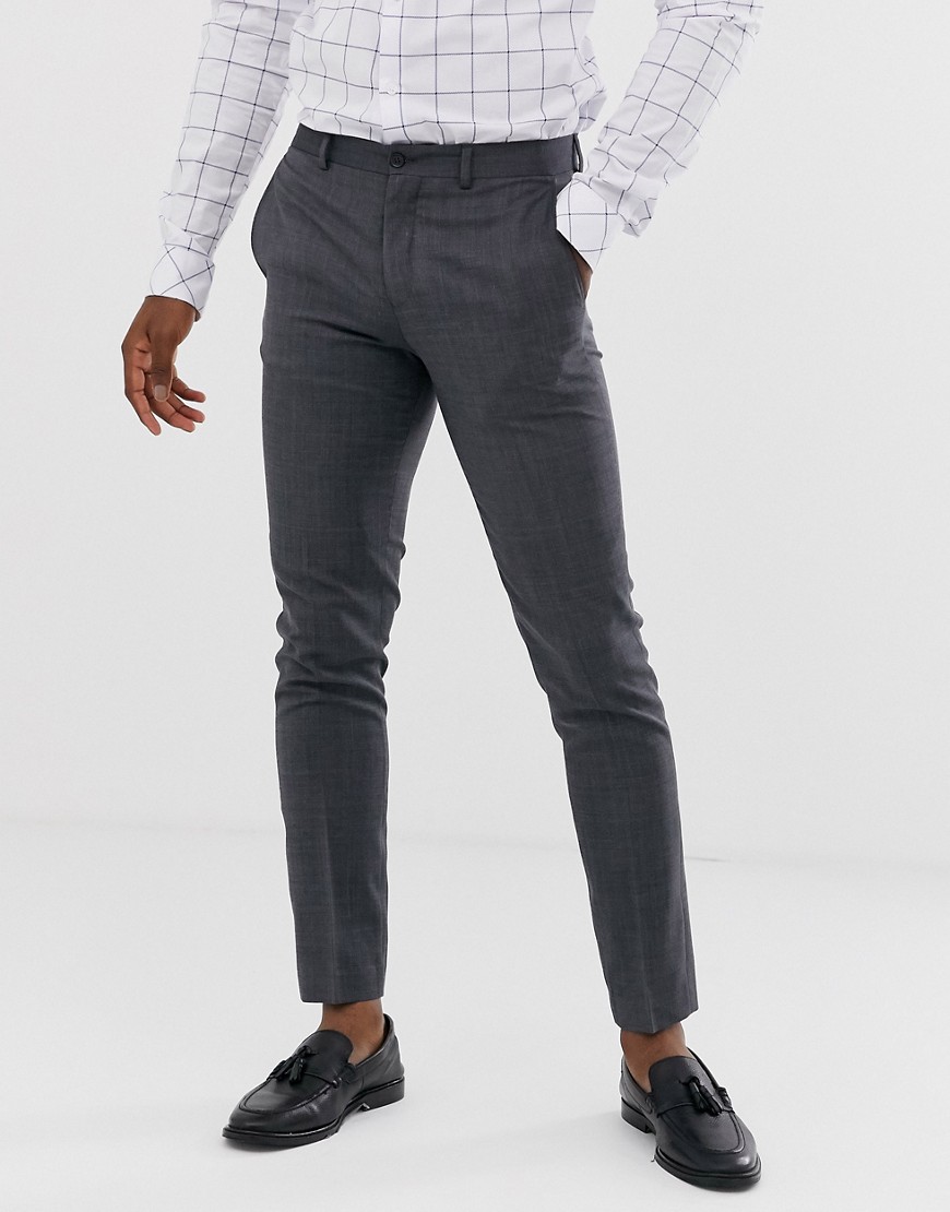 Jack & Jones – Premium – Grå kostymbyxor med supersmal passform och stretch