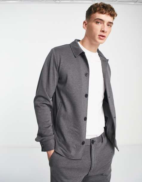 Jack & Jones – Premium – Grå smal kavaj i jersey, del av kostym - view 1