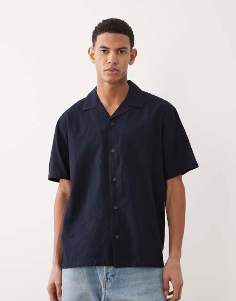 Jack & Jones Premium – Granatowa koszula z krótkimi rękawami z kory - view 1