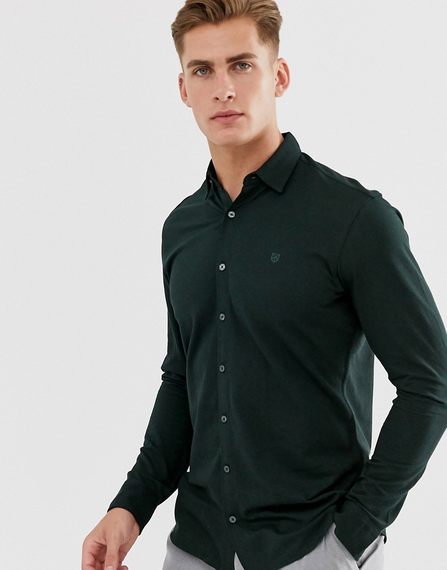 Jack & Jones – Premium – Grön skjorta i jersey