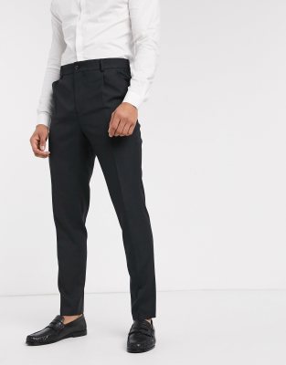 high waisted black suit trousers