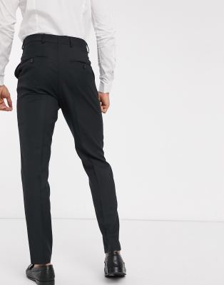 high waisted black suit trousers