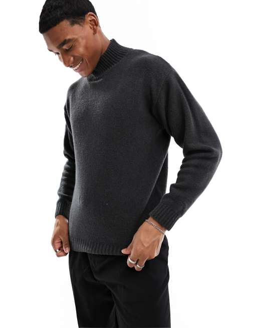 Jack & Jones - Premium - Hoogsluitende oversized trui in grijs 