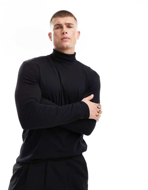 Jack & Jones - Premium - Hvid langærmet T-shirt med rullekrave 