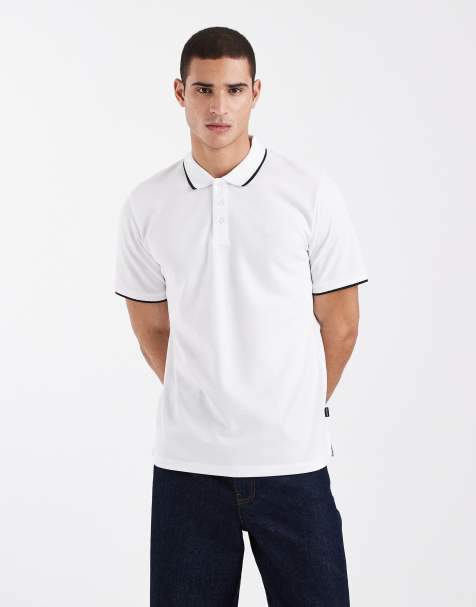 Jack & Jones - Premium - Hvid poloskjorte med kontrastkrave og ærmekanter - view 1