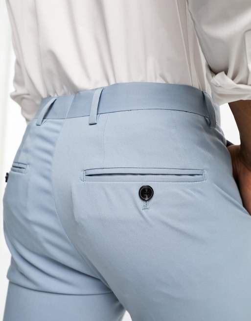 Jack & Jones Premium – Jasnoniebieskie spodnie garniturowe o dopasowanym kroju , 3 z 5