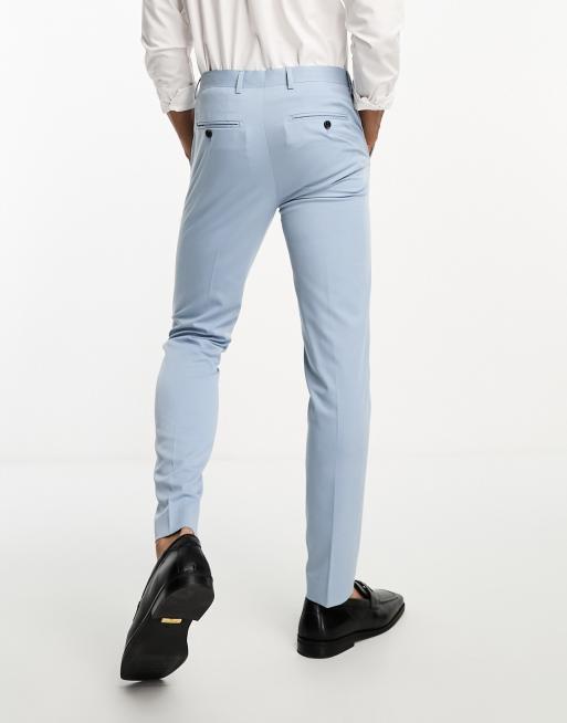 Jack & Jones Premium – Jasnoniebieskie spodnie garniturowe o dopasowanym kroju , 4 z 5