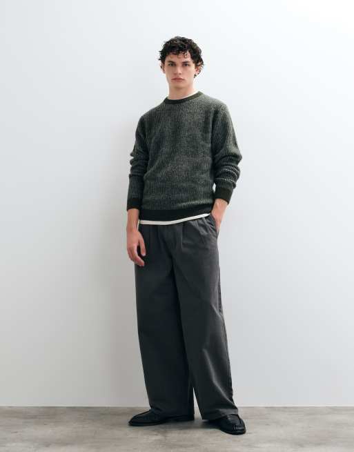 Jack & Jones premium jersey de punto acanalado a rayas verdes, 4 de 5