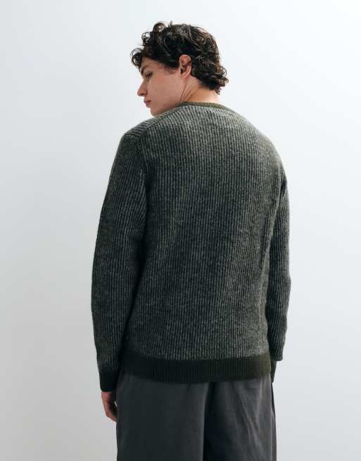 Jack & Jones premium jersey de punto acanalado a rayas verdes, 5 de 5