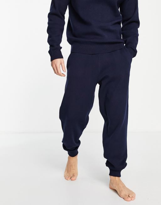 Jack & Jones Premium - Joggers da casa in maglia blu navy in coordinato