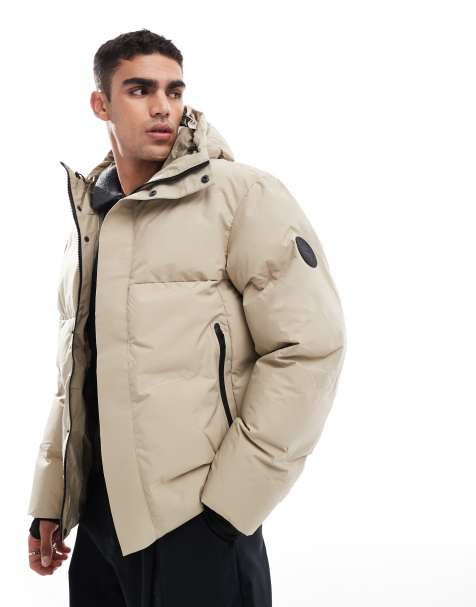 Jack & Jones Premium – Kastige Oversize-Pufferjacke in Beige - view 1