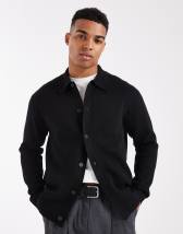 Topman oversized v neck cardigan in brown