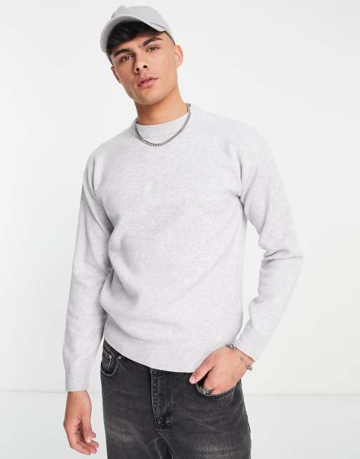 Jack & Jones Premium knitted lounge sweat in light grey | ASOS