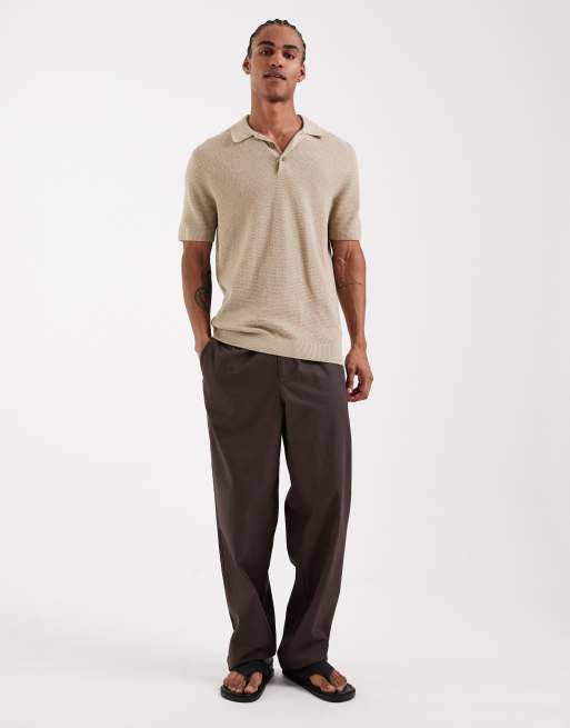 Jack & Jones Premium knitted polo in beige, 2 of 5