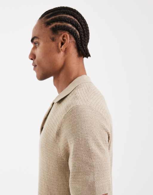 Jack & Jones Premium knitted polo in beige, 4 of 5