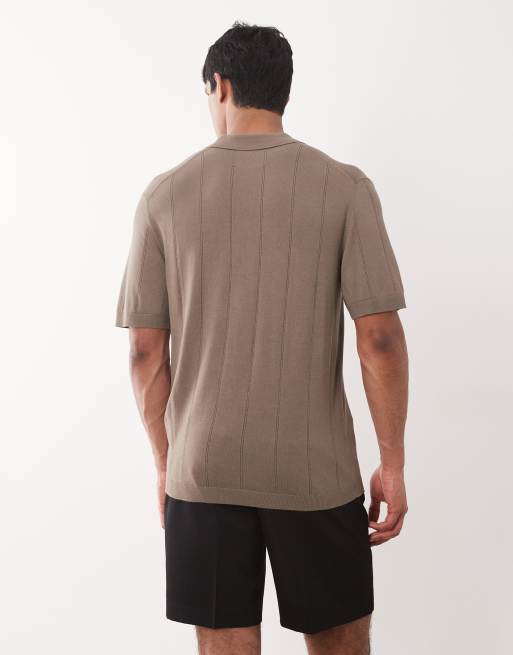 Jack & Jones Premium knitted polo in beige, 3 of 5