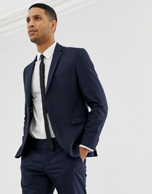 Jack & Jones – Premium – Kostymjacka med smal passform-Marinblå