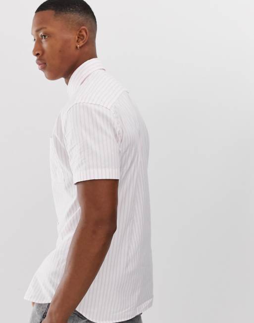 Jack & Jones Premium – Koszula na krótki rękaw w różowe paski, 2 z 4