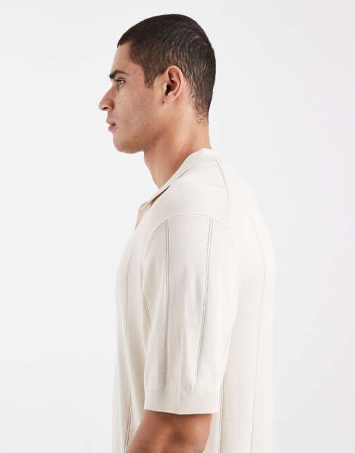 Jack & Jones Premium – Kremowa koszulka polo z dzianiny, 4 z 5