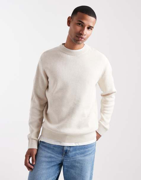 Jack & Jones Premium – Kremowy dzianinowy sweter z okrągłym dekoltem - view 1