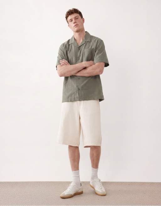 Jack & Jones Premium – Kurzärmliges Seersucker-Hemd in rauchigem Olivgrün, 2 von 5