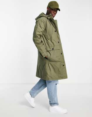 khaki long parka