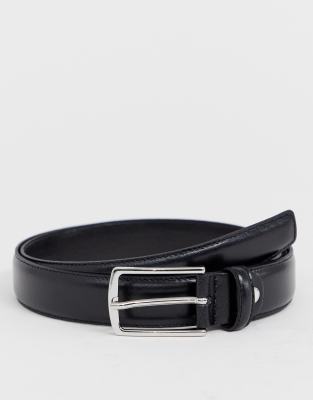 JACK & JONES PREMIUM LEATHER BELT IN BLACK,12136795