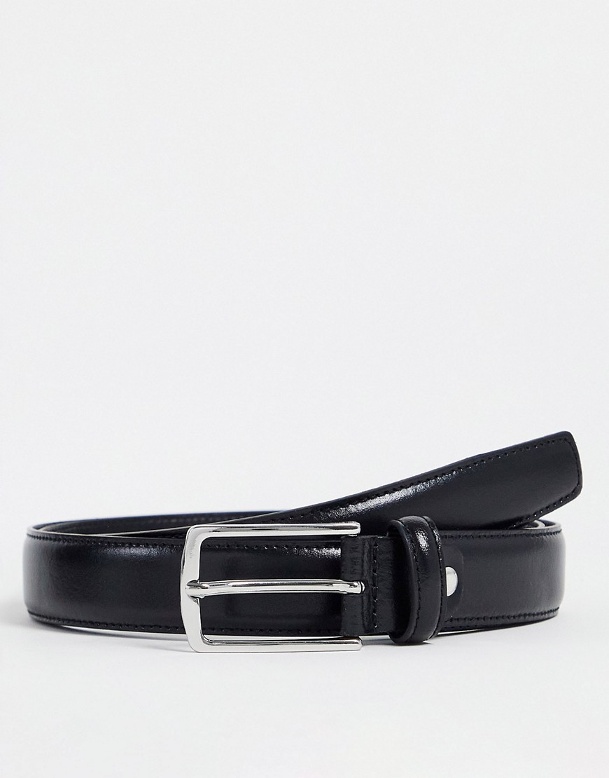Jack & Jones premium leather belt in black