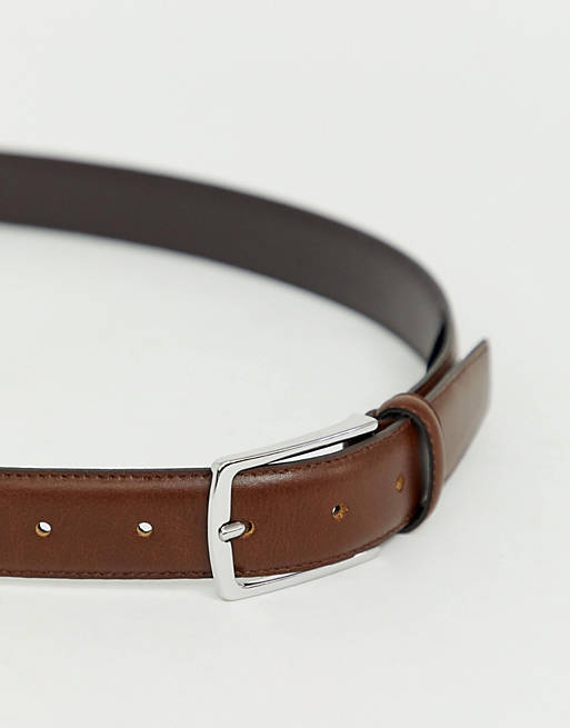 Accessories Belts/Jack & Jones premium leather belt in brown 