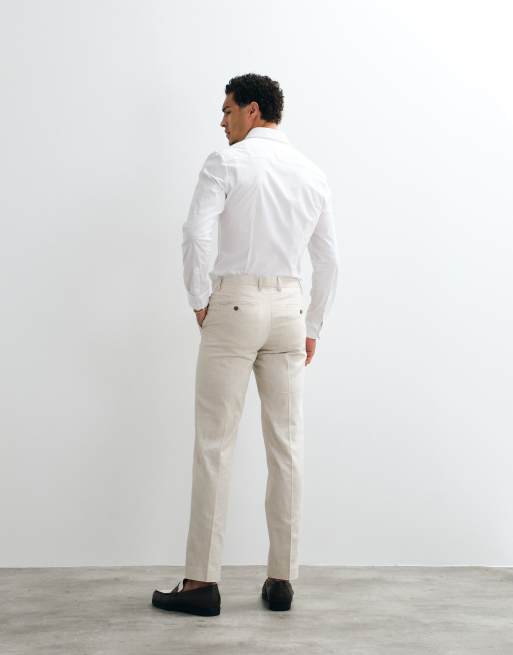 Jack & Jones Premium linen blend slim suit pants in beige - part of a set, 5 of 5