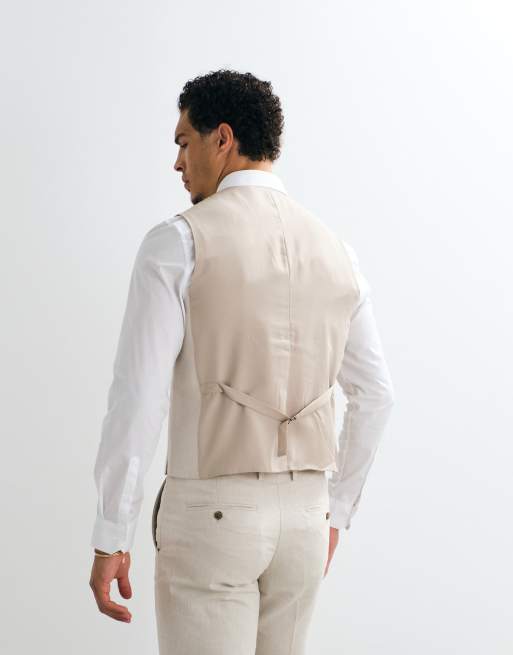 Jack & Jones Premium linen blend vest in beige - part of a set | ASOS