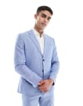 [Jack & Jones] Jack & Jones Premium linen mix blazer in blue 46 Nautical Blue