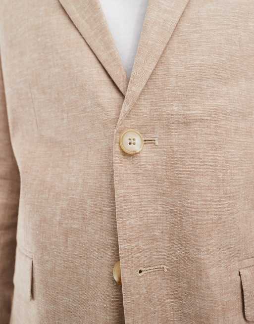 Top ASOS EDGE Cotton Blazer Tan Men's Size L