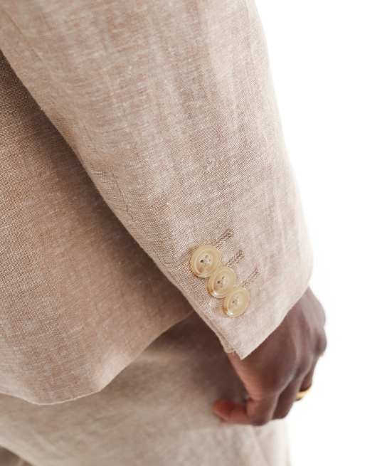 Blazer Jack & Jones Jprriviera - In Lino Beige, Taglio Relaxed Fit, Perfetto Per La Primavera, Look Casual Elegante