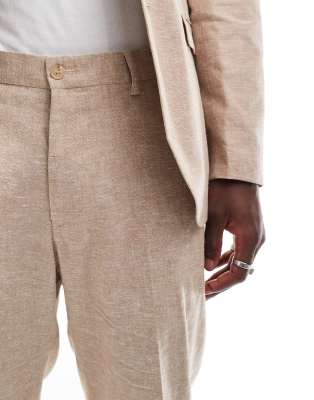 beige bridesmaid dress Beige Linen Men’s 2-Piece Suit – Tailored Blazer & Pants Beige / 44R