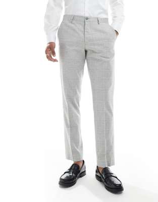 Jack & Jones Premium Linen Mix Suit Pants In Neutral