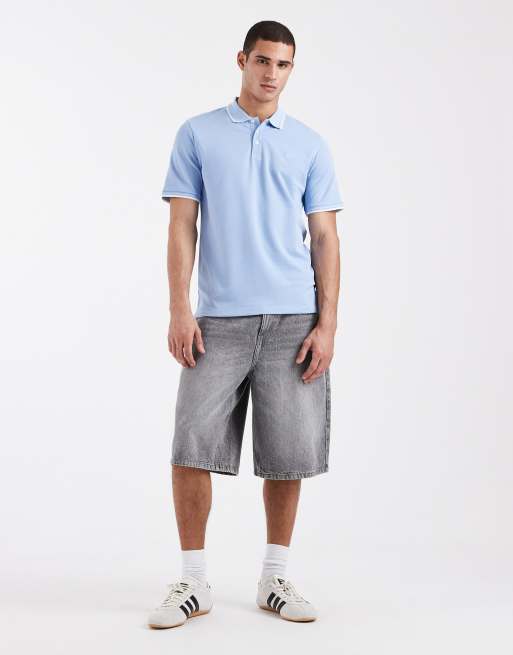 Jack & Jones Premium – Ljusblå pikétröja med kantrand på kragen, 2 av 5