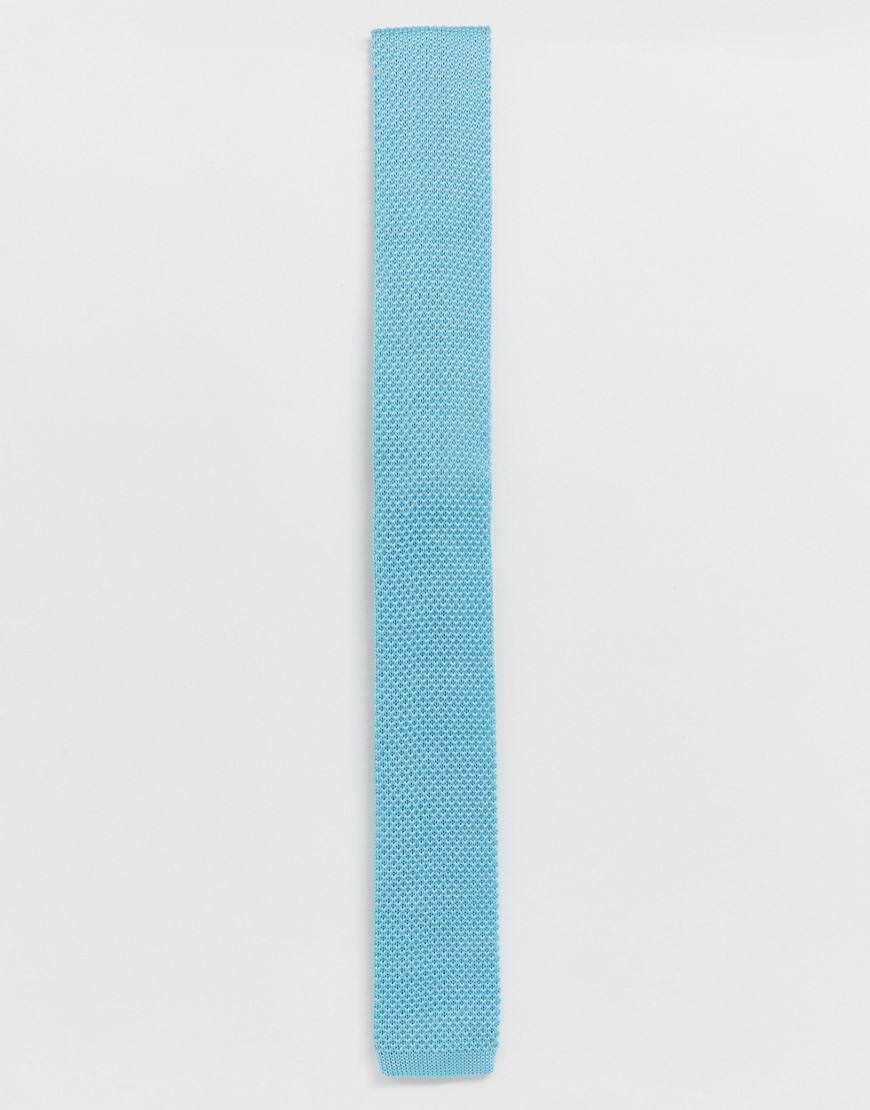 Jack & Jones – Premium – Ljusblå stickad slips-Grön