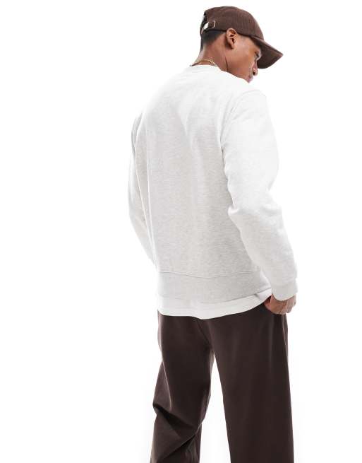 Jack & Jones – Premium – Ljusgråmelerad, kraftig sweatshirt i oversize med rund halsringning, 400gsm , 3 av 4