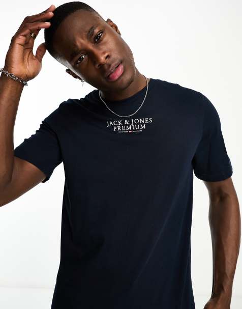 Jack & Jones Premium logo t-shirt in navy - view 1