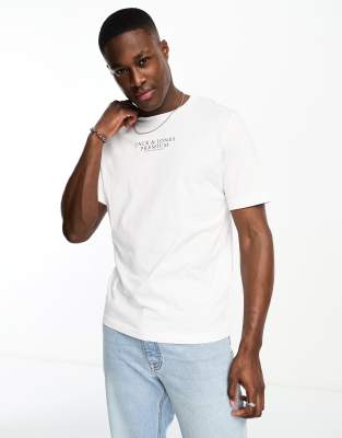 Jack & Jones White Crew Neck Logo T-Shirt