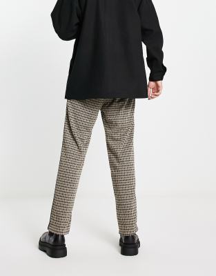Jack & Jones borg shacket in brown check