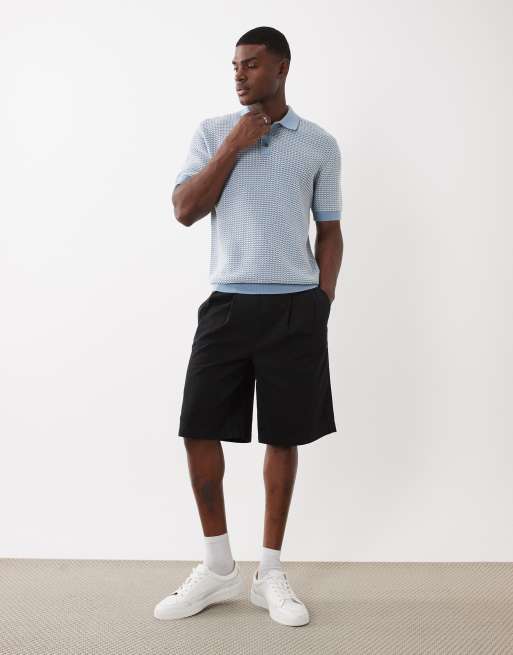 Jack & Jones - Premium - Lyseblå strikket polo med print , 4 af 5