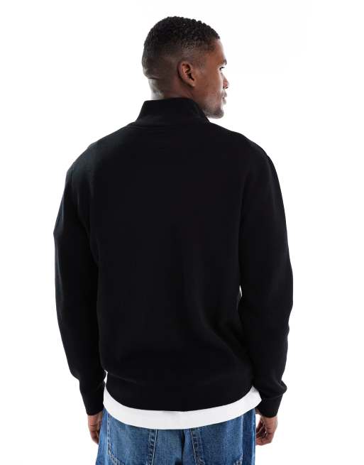 Jack & Jones Premium - Maglione nero con zip corta, 3 di 5