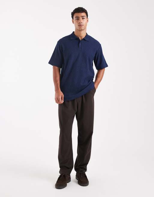 Jack & Jones - Premium - Marineblå strikket polotrøje med korte ærmer, 2 af 5