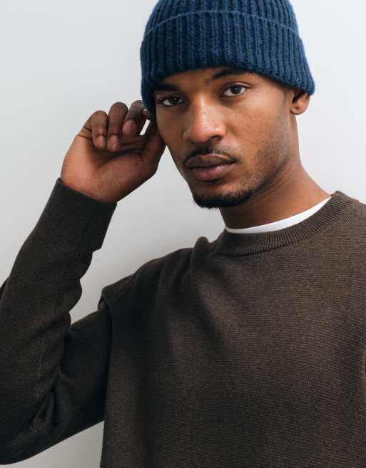 Jack & Jones premium milano stitch sweater in chocolate brown, 2 of 5