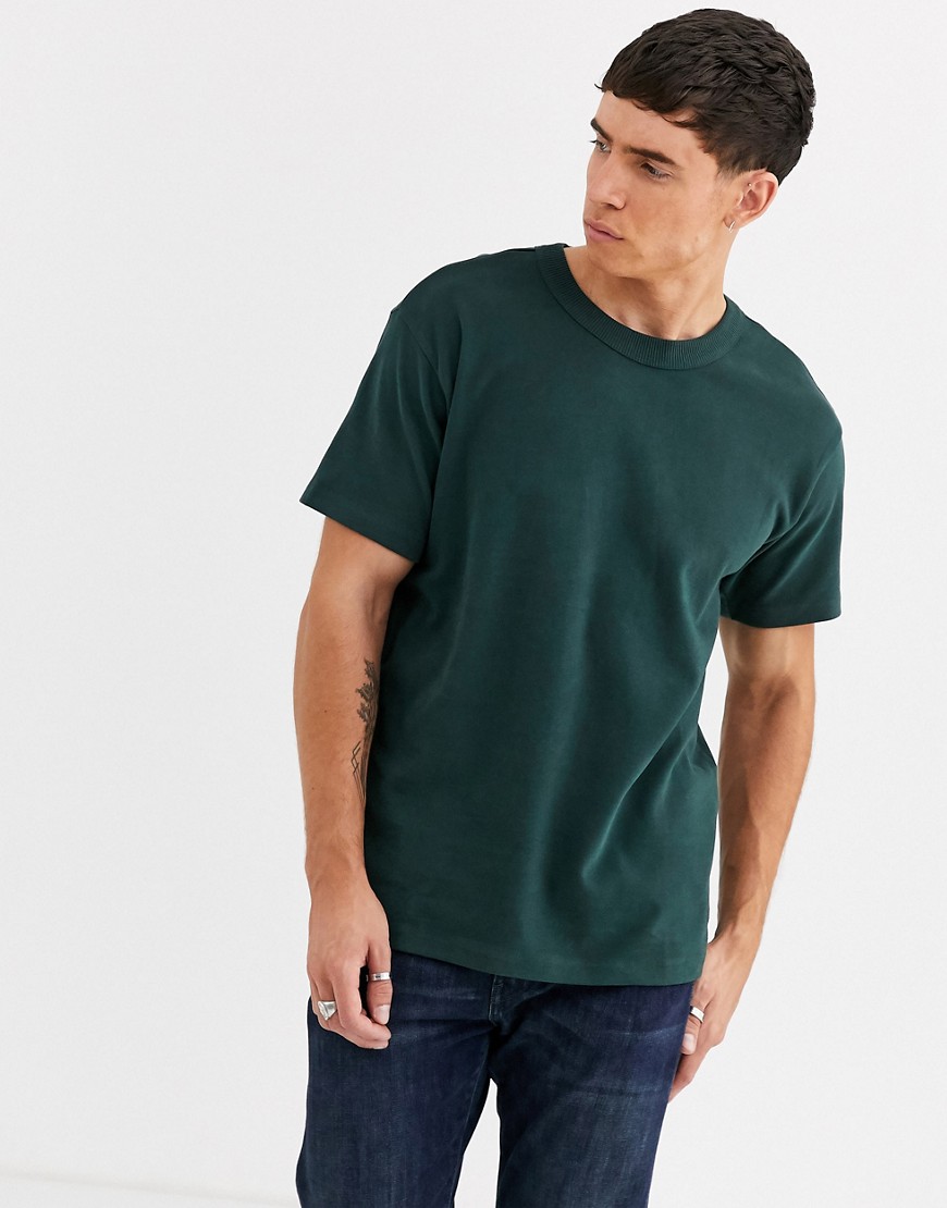 Jack & Jones – Premium – Mörkgrön t-shirt med rund halsringning