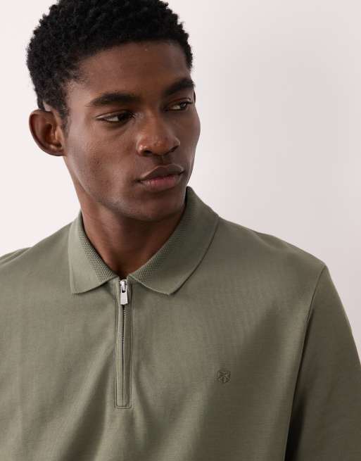 Jack & Jones Premium - Mørkegrøn polo med lynlås, 3 af 5