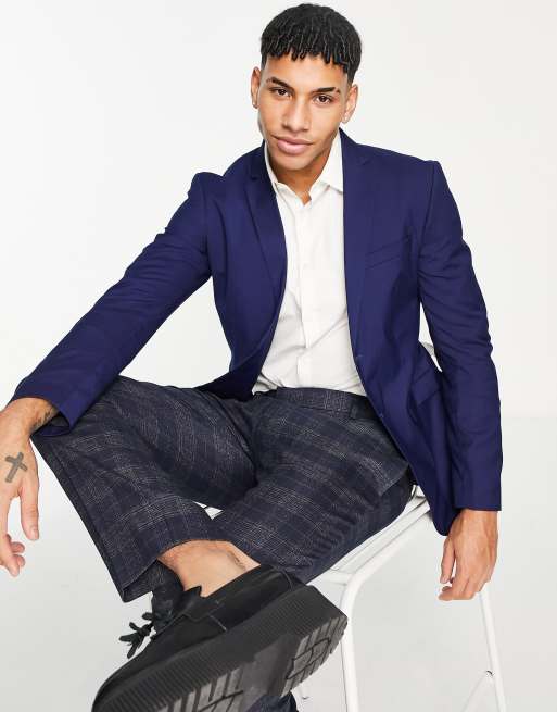 Jack & Jones Premium – Niebieska obcisła marynarka garniturowa