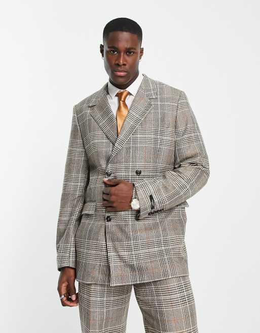 Glen plaid double breasted on sale suit